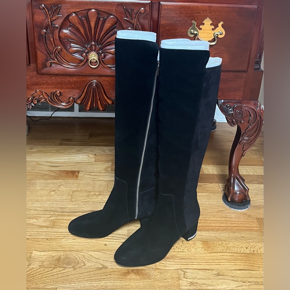 Michael Kors “Sabrina” black suede zip-up over-knee boots. NWT❣️ - Picture 11 of 14